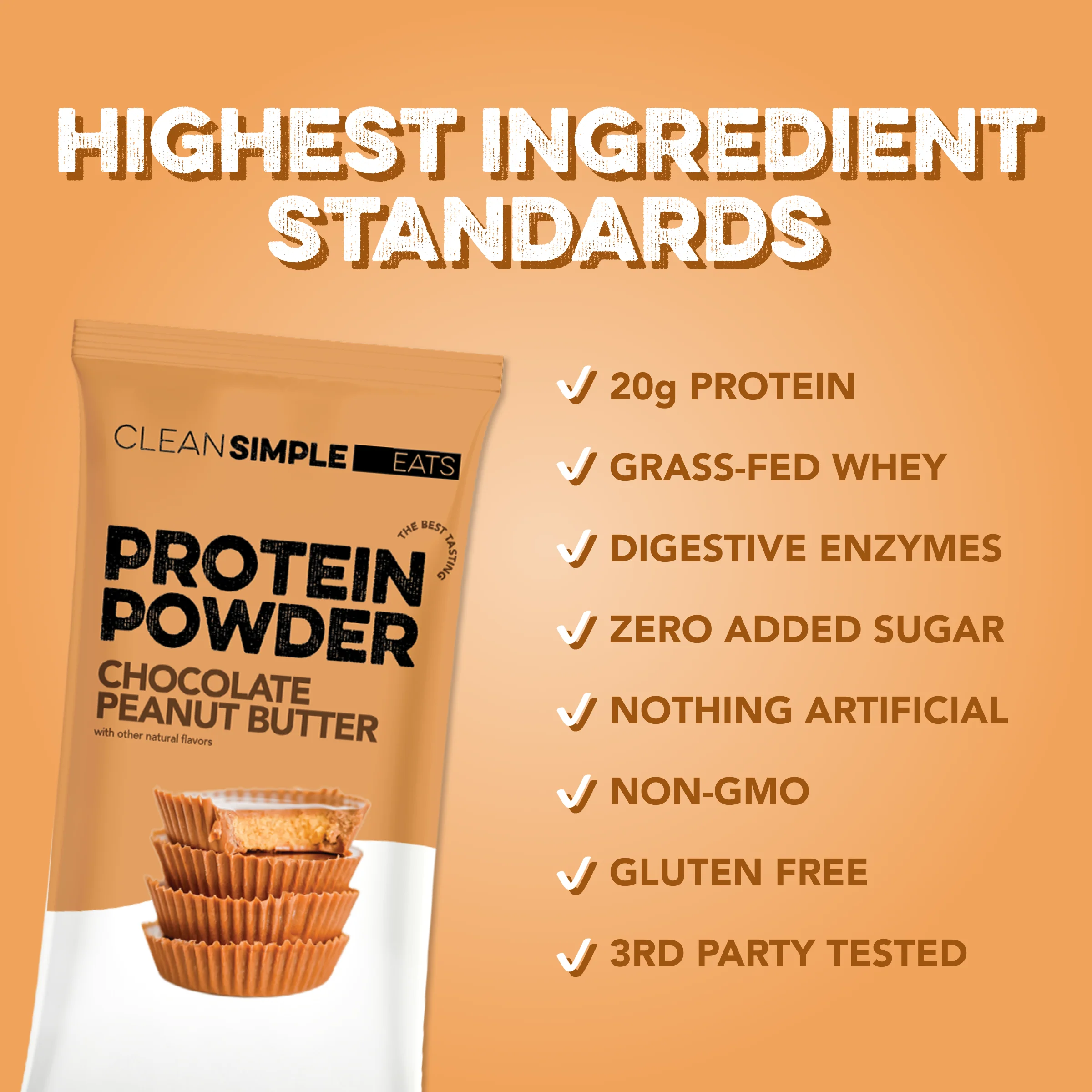 Protein Powder: Chocolate Peanut Butter (Single Serving Stick Pack Sample) - Image 3