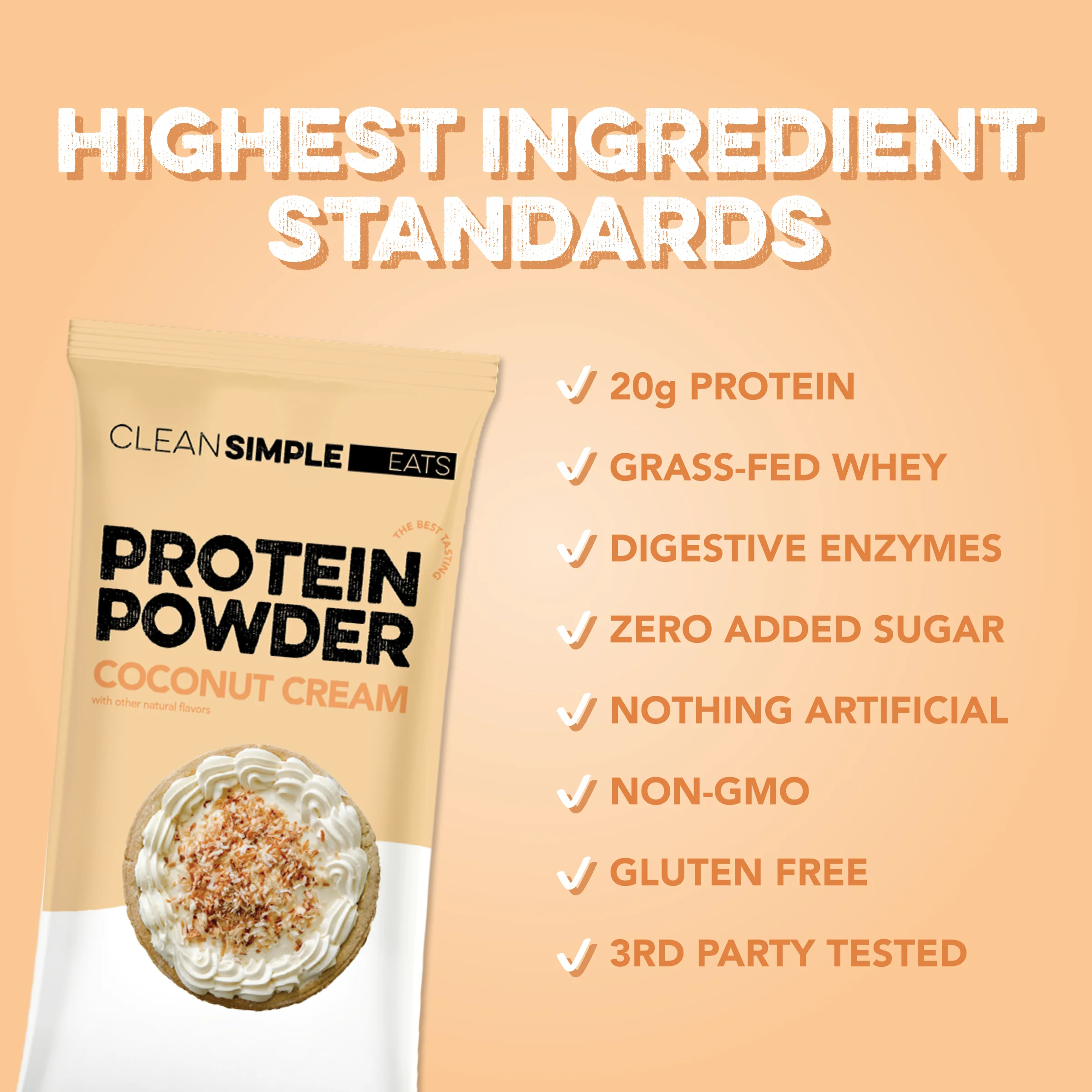 Protein Powder: Coconut Cream (Single Serving Stick Pack Sample) - Image 3