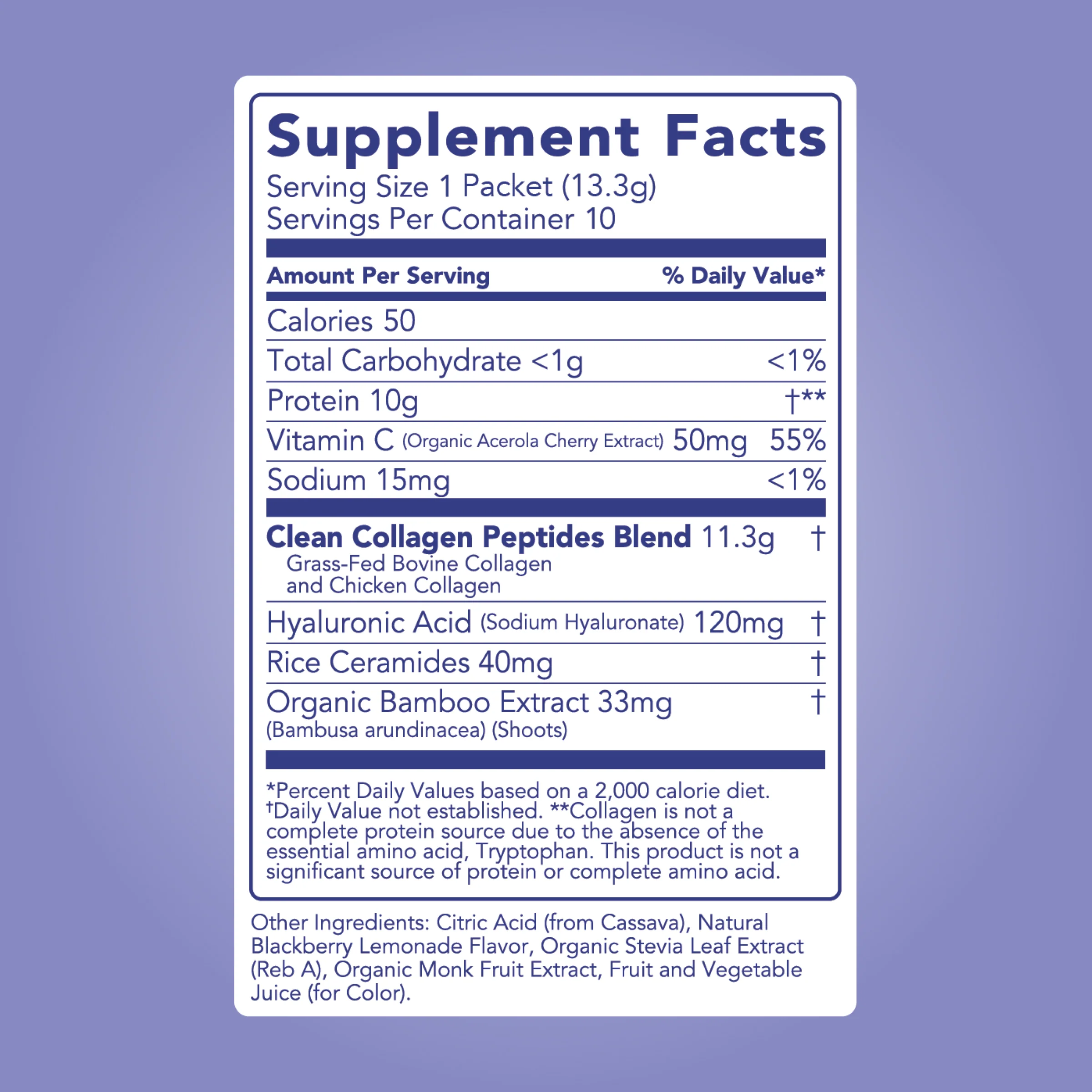 Collagen + Beauty Blend: Blackberry Lemonade (10 Single Serving Stick Pack) - Image 5