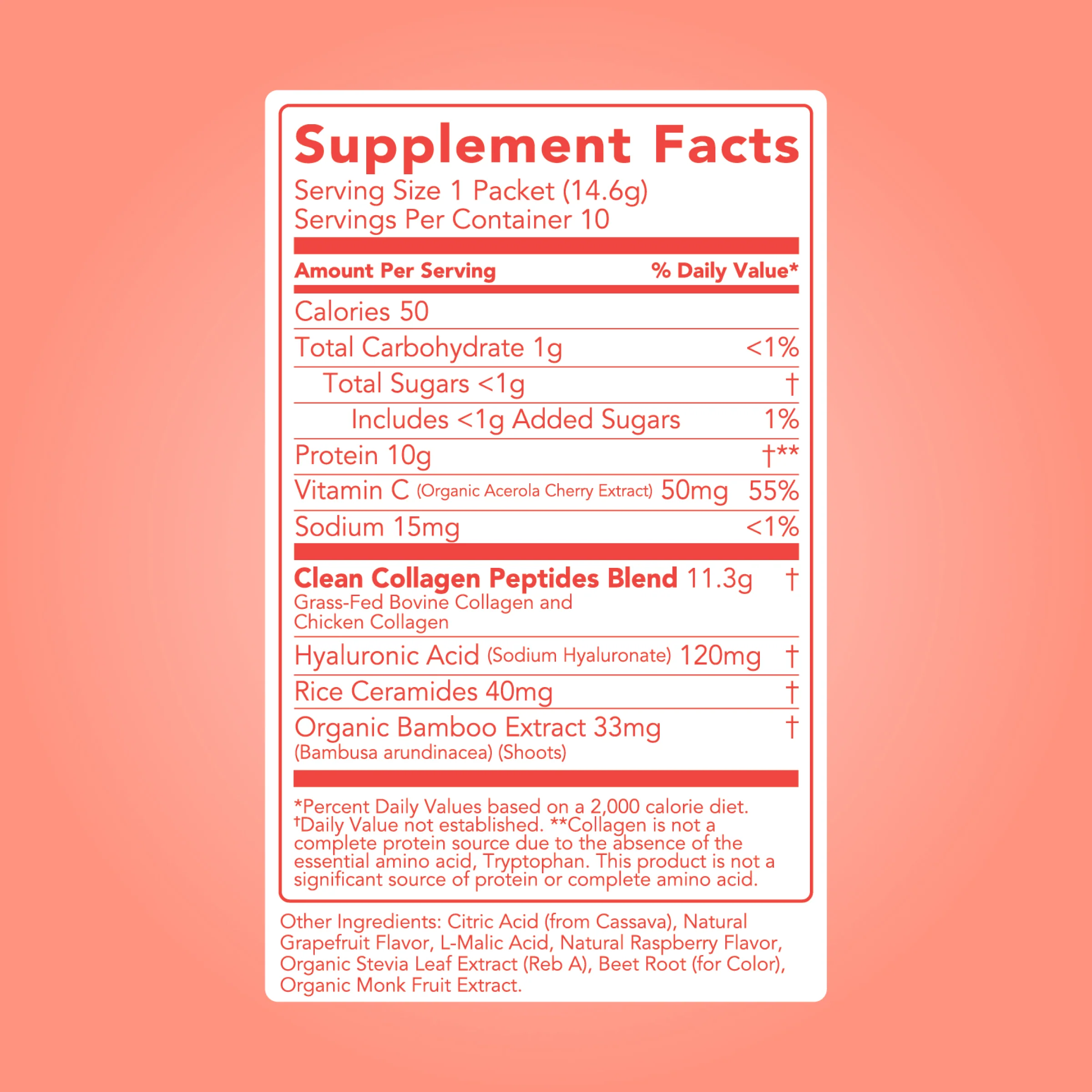 Collagen + Beauty Blend: Ruby Red Raspberry (10 Single Serving Stick Pack) - Image 5