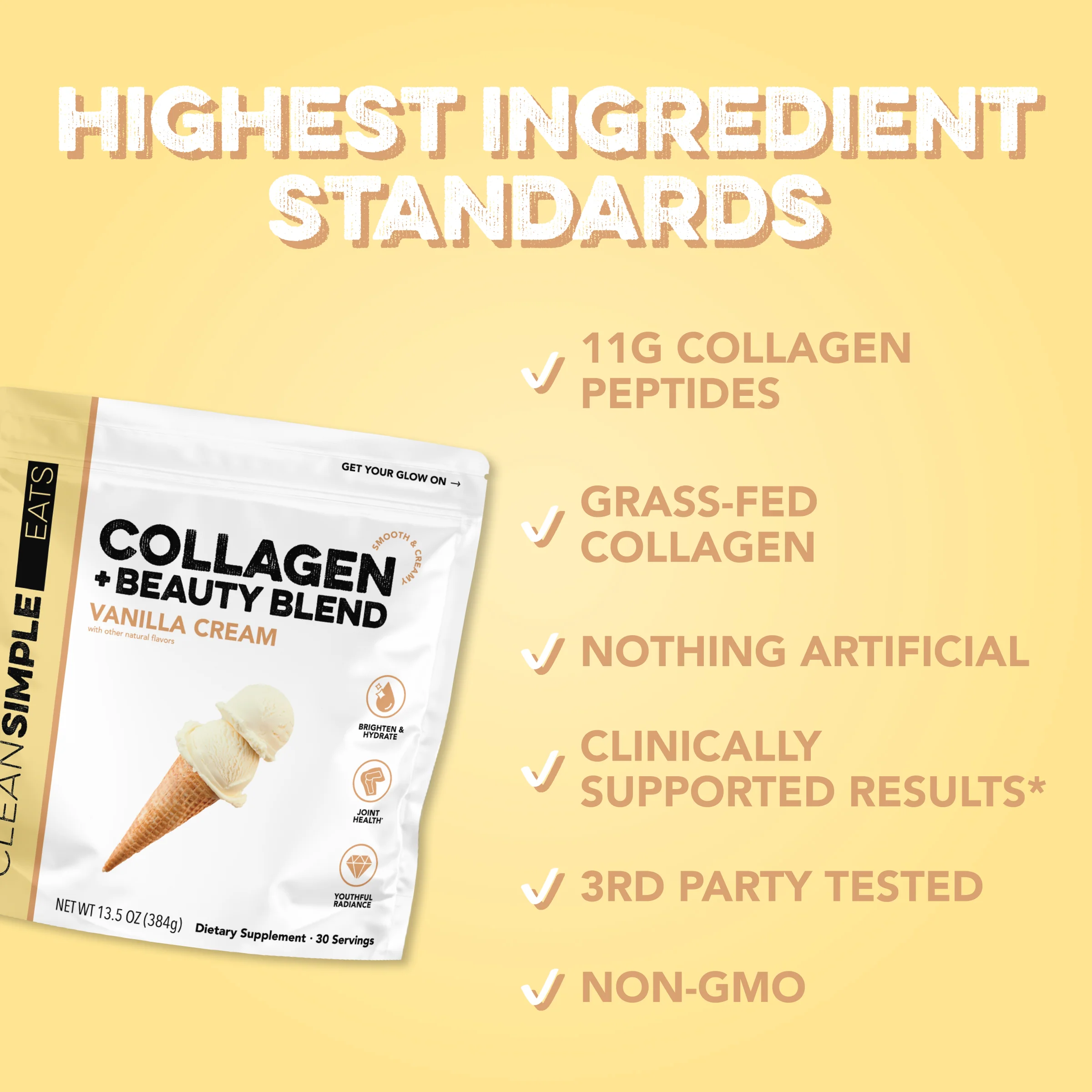 Collagen + Beauty Blend: Vanilla Cream (30 Serving) - Image 3