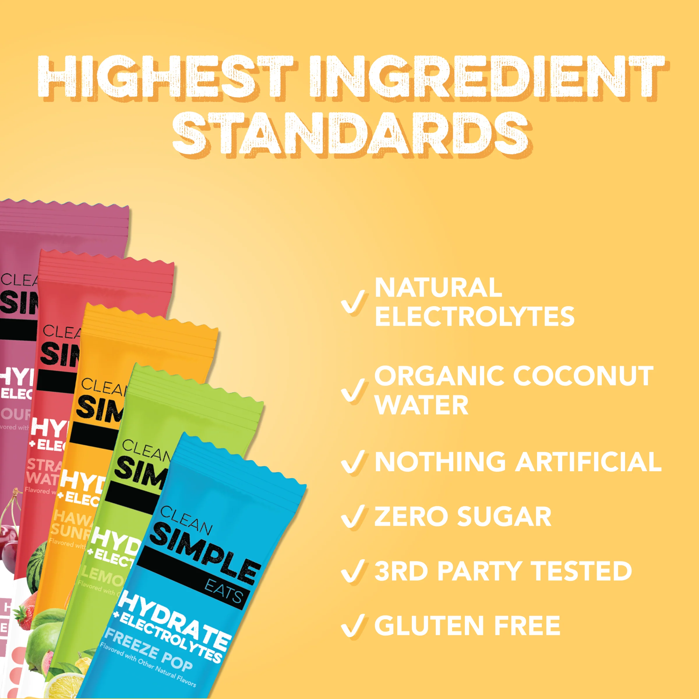 Hydrate + Electrolytes: Variety Pack (10 Single Serving Stick Packs) - Image 3
