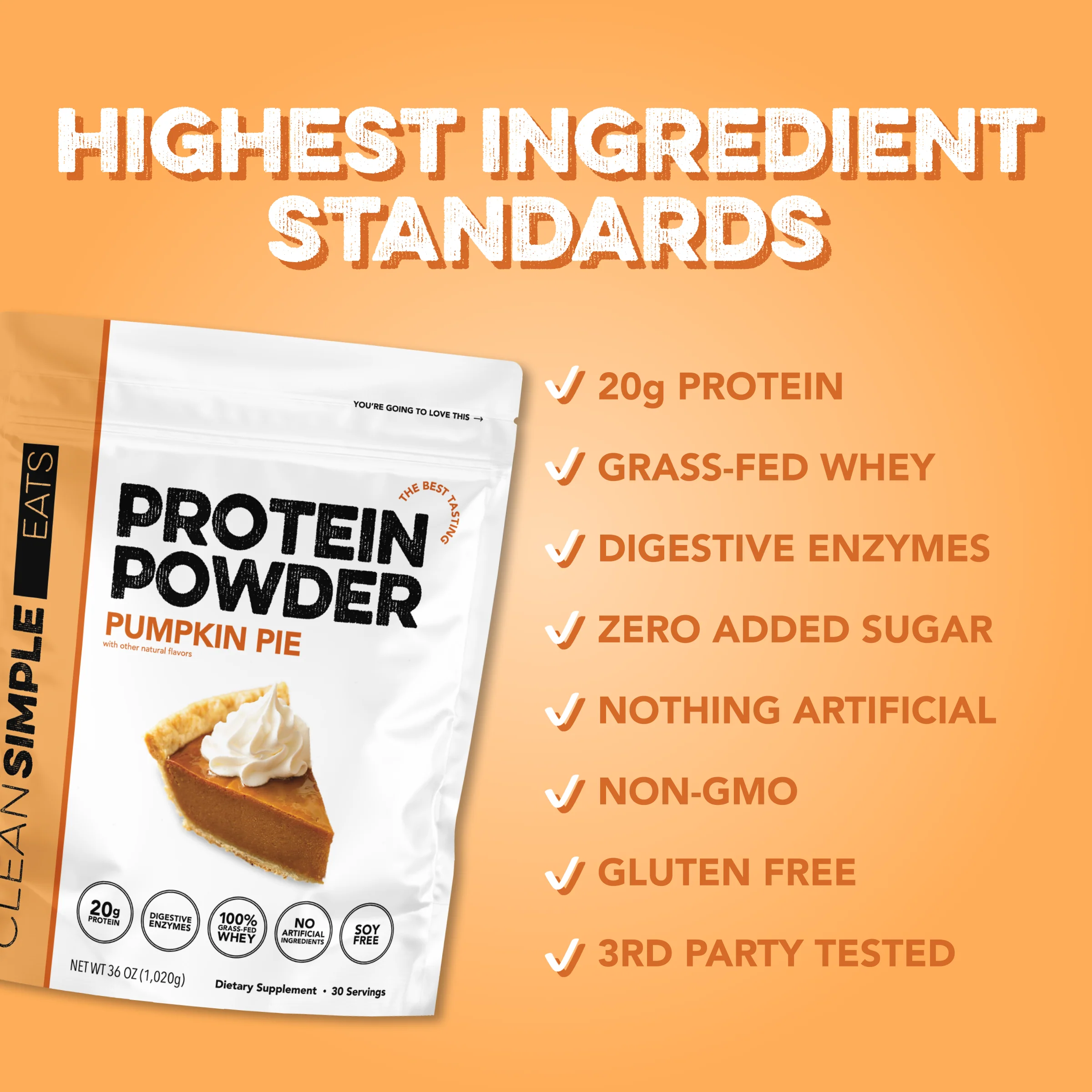 Protein Powder: Pumpkin Pie (30 Serving Bag) - Image 3