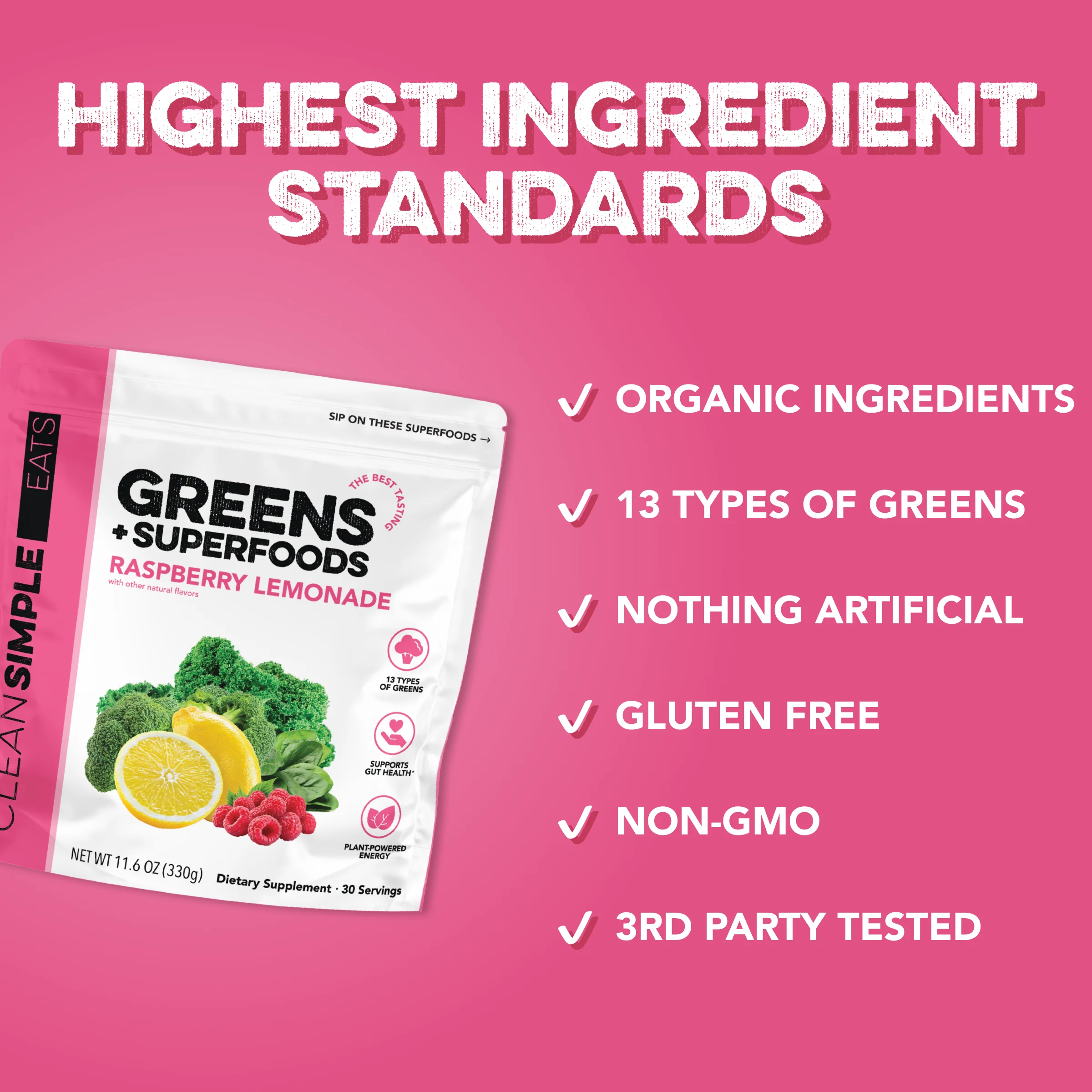 Greens: Raspberry Lemonade Super Greens Mix - Image 4