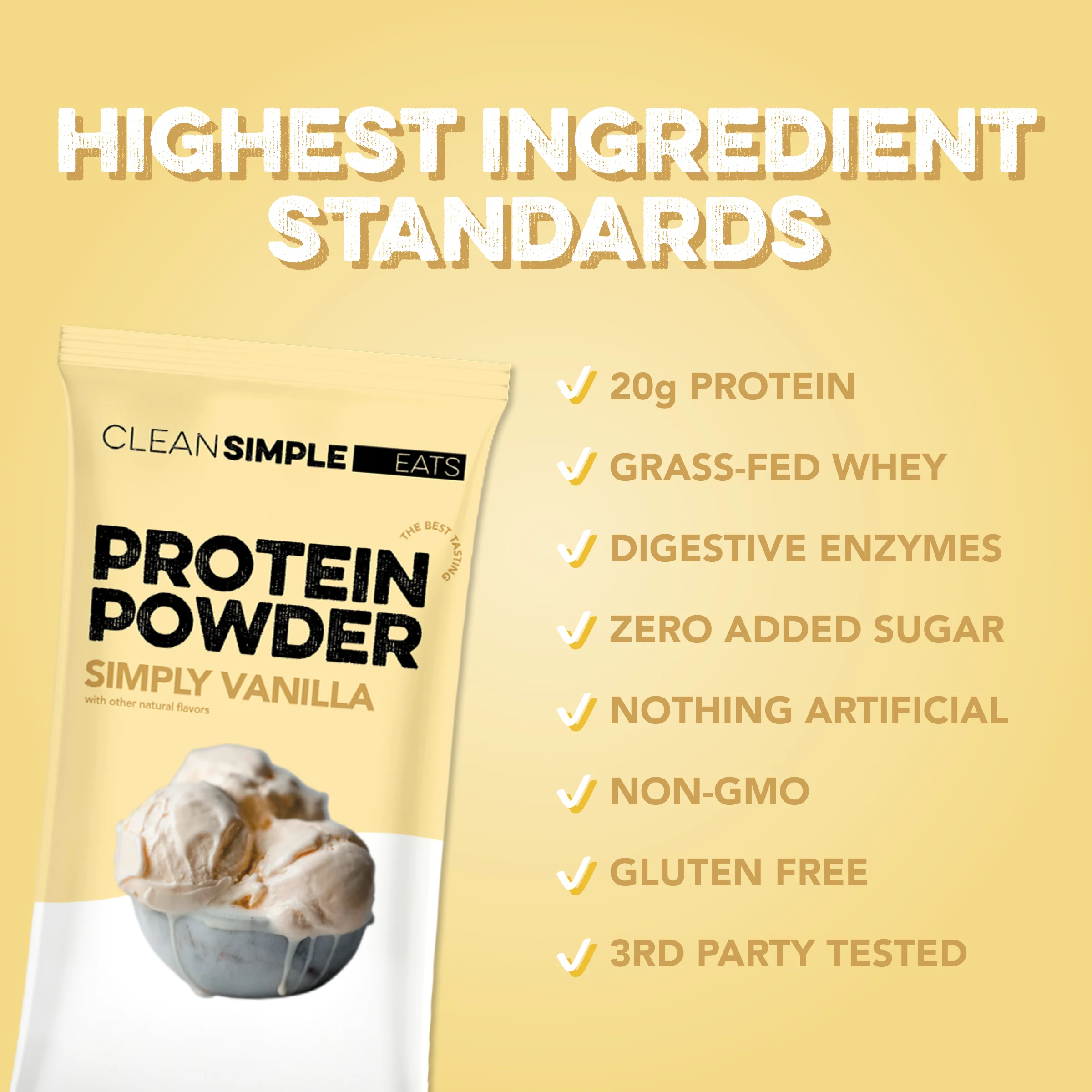 Protein Powder: Simply Vanilla (Single Serving Stick Pack Sample) - Image 3