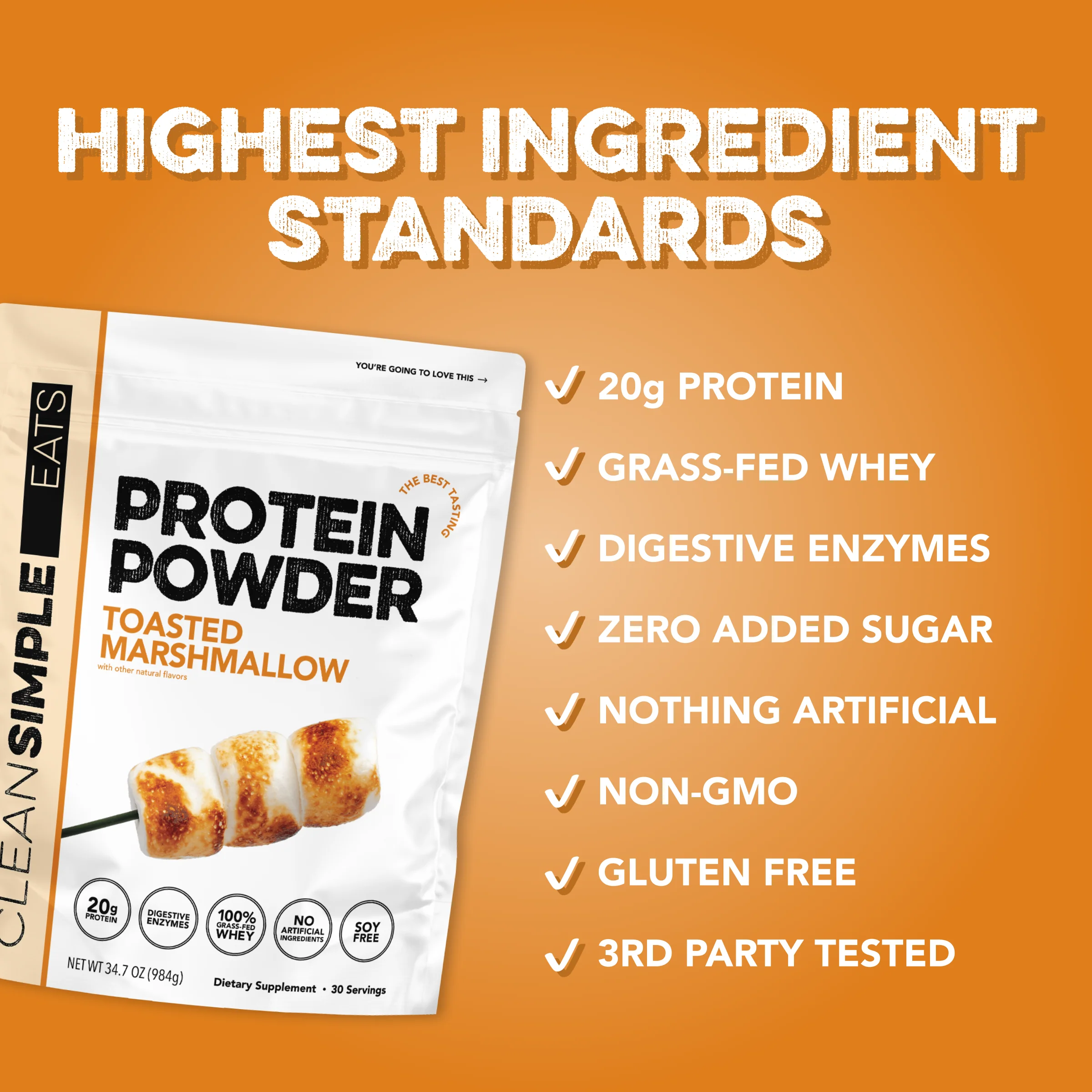 Protein Powder: Toasted Marshmallow (30 Serving) - Image 3