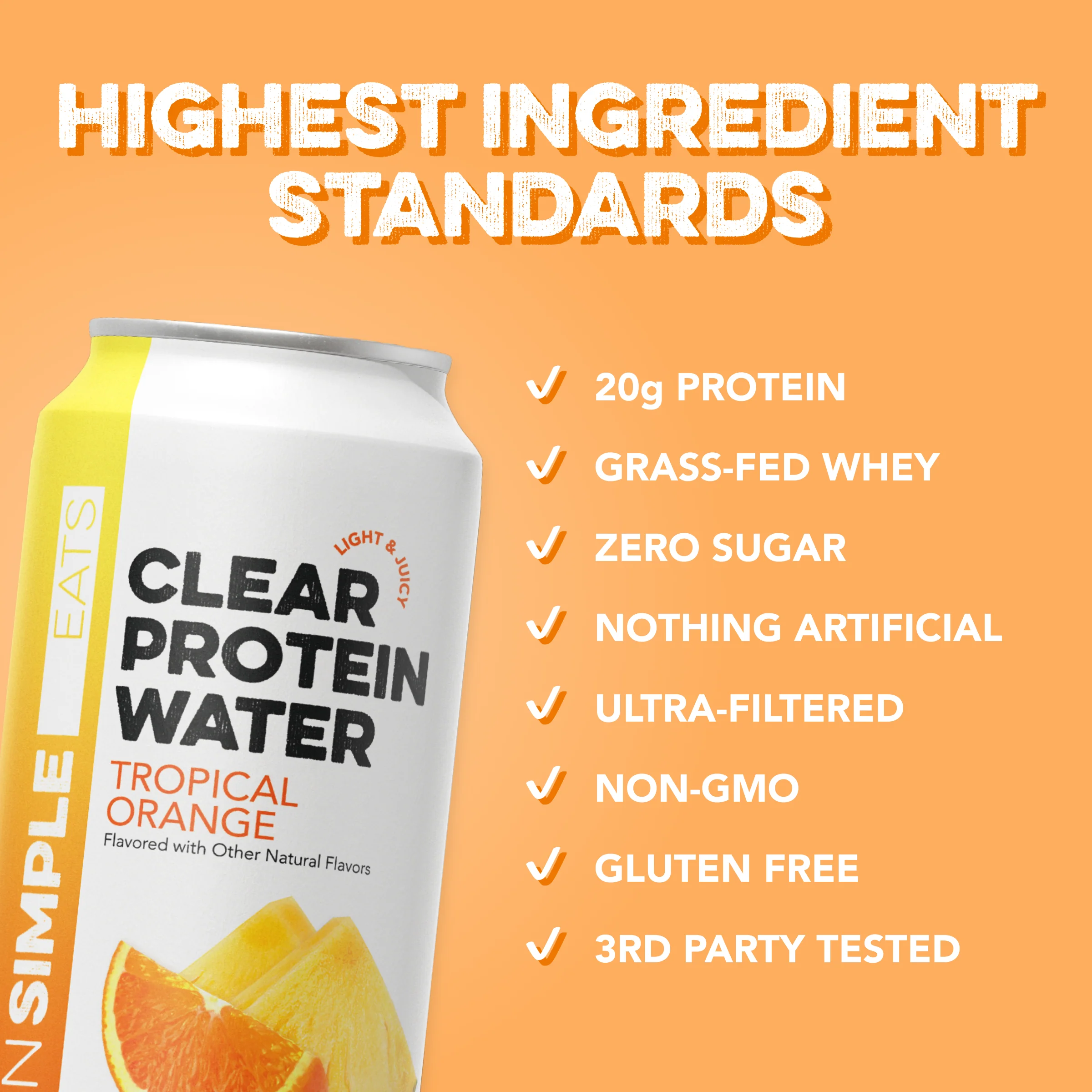 Clear Protein Water: Tropical Orange (12 Pack) - Image 3